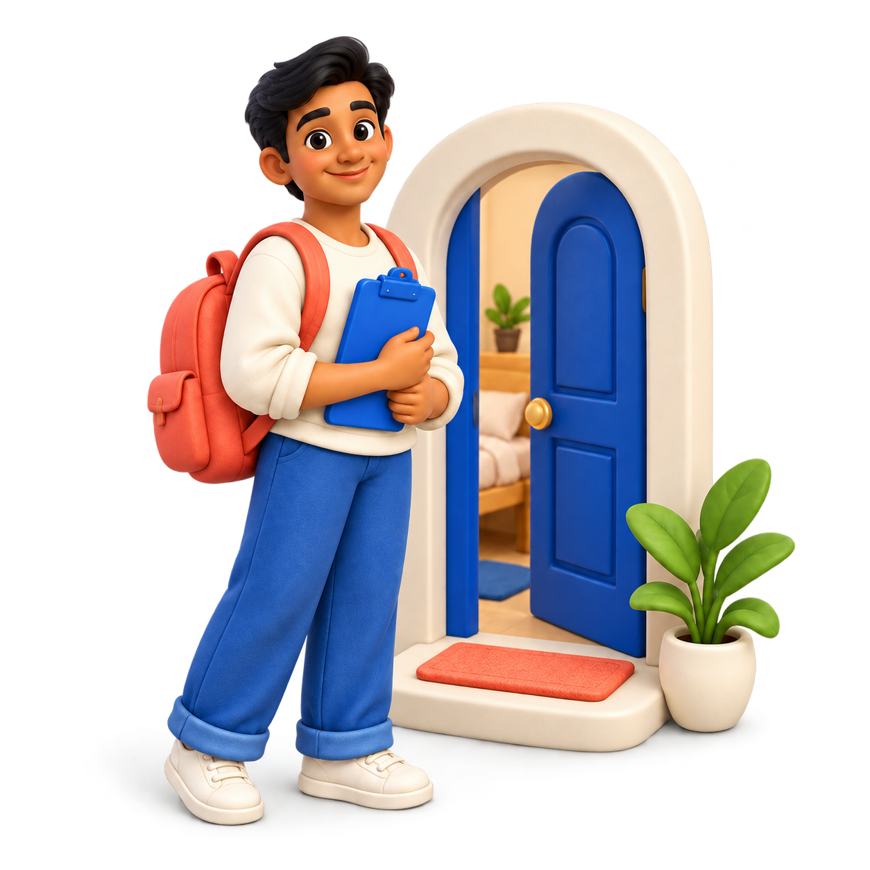 Male tenant with an application clipboard